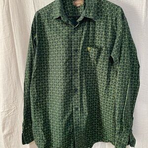 Ariat Green Casual Button Down Shirt with Geometric Pattern
